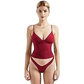 SUUKSESS Women Sexy Deep V Neck Sleeveless Fitted Basic Tops Y2K Tank Top Cami