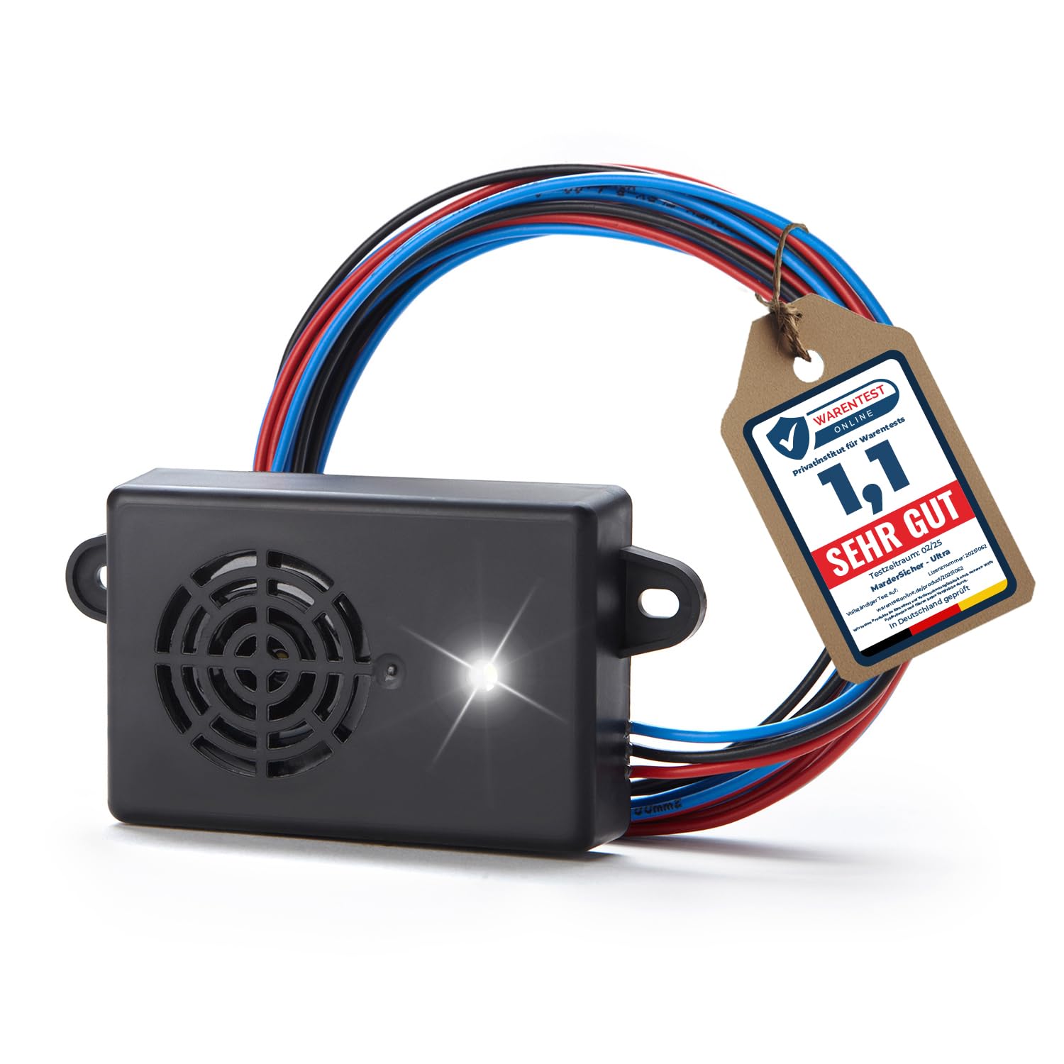 Mardersicher Ultra: electronic Marten defense with ultrasonic sound and LED flash light function