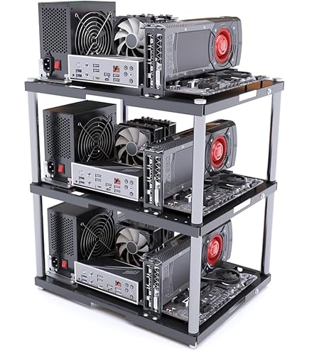 Mining Rig Frame In Acciaio Per 6 GPU – Telaio Aperto ATX, Dissipazione Ottimale, Supporto Schede Illimitate, Solo Telaio