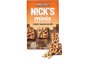 N!CK'S NICK'S Minecraft Peanut Chocolate Blocks - Keto Nut Snack for Gamers & Outdoor Fun - Vegan, Low Sugar, Healthy Snack Bars - Individually Wrapped (Pack of 10)