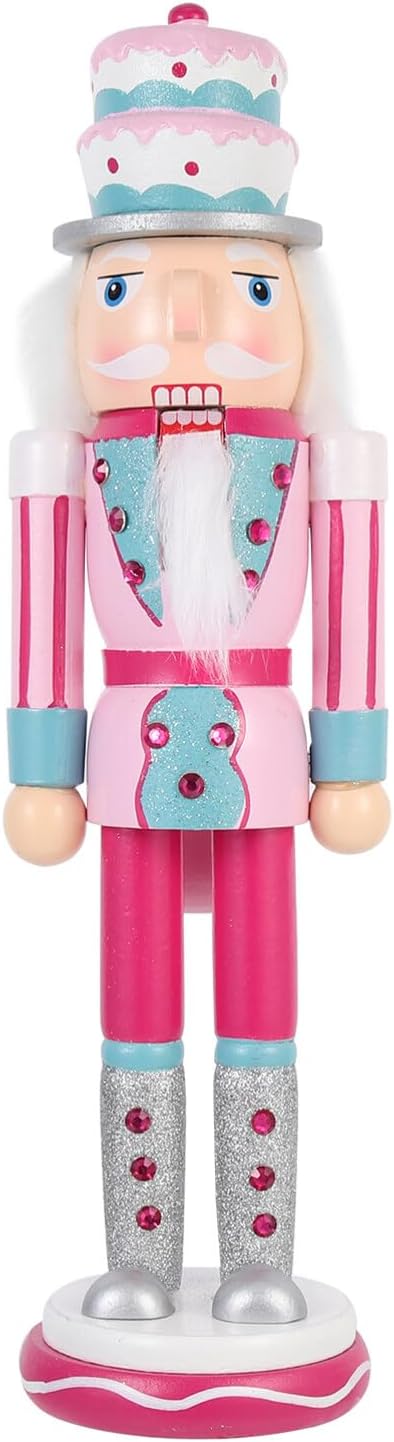 Nutcrackers - IMIKEYA Christmas Nutcrackers Figure: 1PCS Pink Wooden Nutcracker Soldier Christmas Nutcracker Ornament Nutcracker Christmas Decoration Nutcracker Ornament for Christmas Home Decor