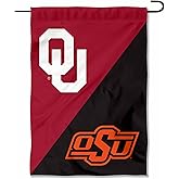 Oklahoma Sooners vs Oklahoma State Cowboys House Divided Garden Flag Banner