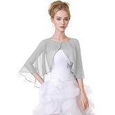 Women's Elegant Chiffon Shawl Wraps Shrug for Evening Dresses Wedding Guest Cape Bolero Cover-Up Scarf