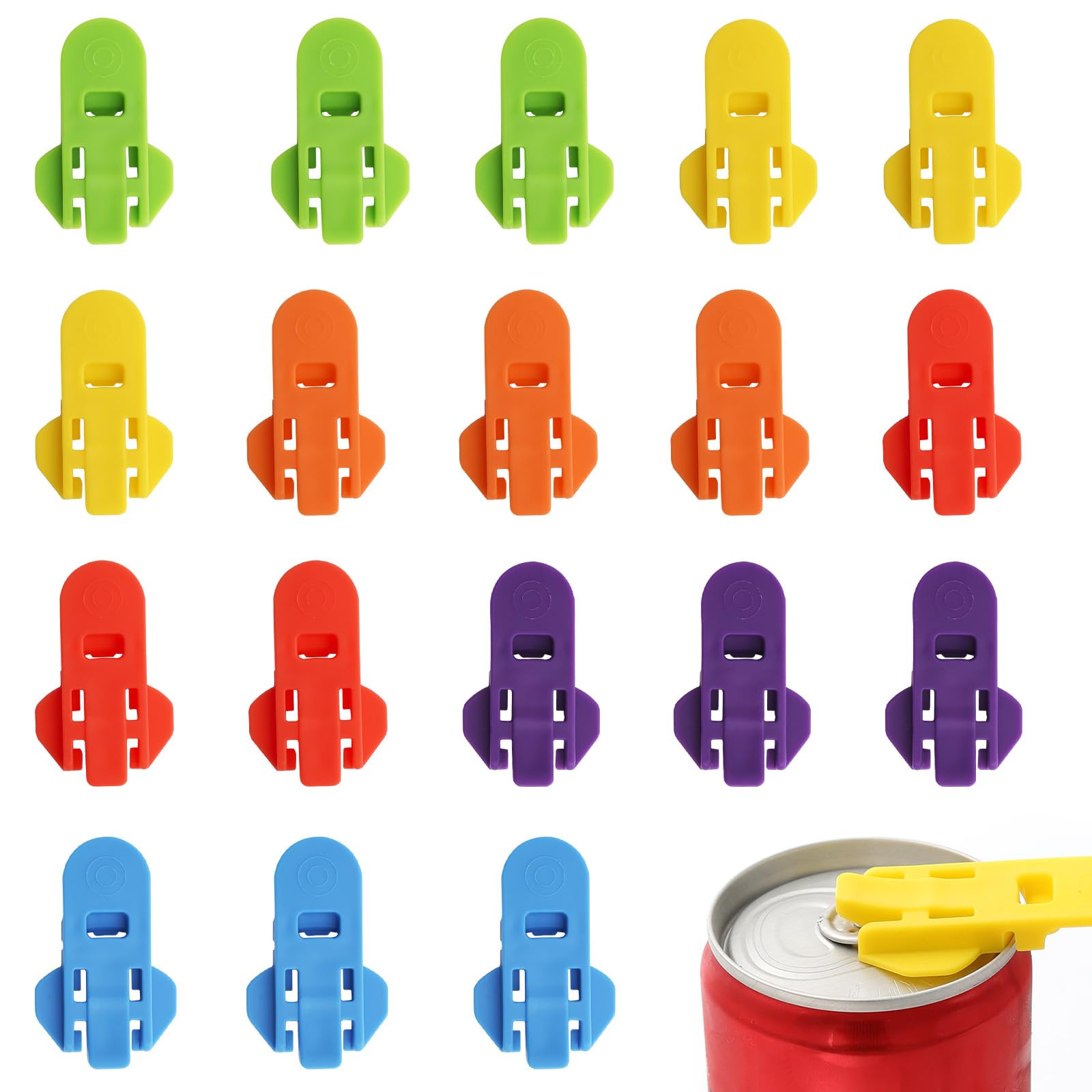 Photo 1 of 18 Pieces Easy Can Opener, Color Manual Soda Can Opener, Beverage Can Mouth Protector, Pop Can Opener for Pull Off Tab (Aluminum Cans)