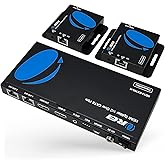 OREI 4K 1x2 HDMI Over ethernet Extender Splitter Over CAT6/7 ethernet Cable 4K@30Hz up to 165 ft - 1 in 2 Out, 1080P@60Hz Upto 230 ft, PoC, IR Control, EDID, HDMI Loop Out (HD12-EX165-K)