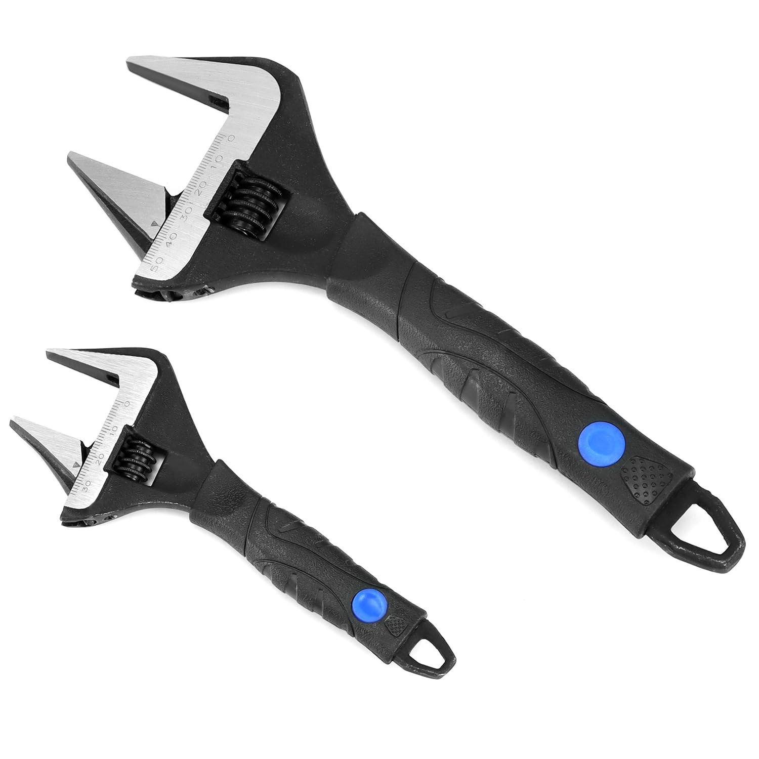 QWORK® Adjustable Spanner, Wide Jaw Opening Wrench Set, 6 inch 10 inch Adjustable Wrench, Plumbers Wrench, Plumbing Tools