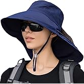 ZEXIAN Womens Sun Hat UPF 50+ Wide Brim and Ponytail Hole, Hiking Safari Hat with Neck Flap…
