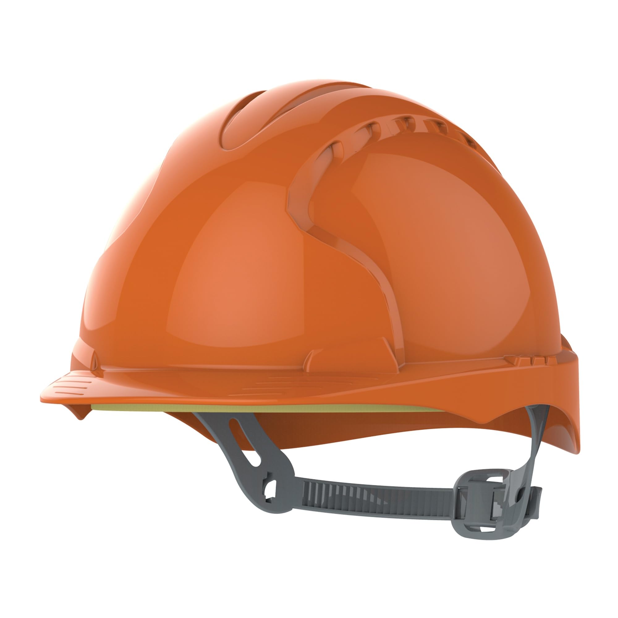 JSP EVO3 Safety Helmet Hard Hat - Vented - Orange - Slip Ratchet Adjustment - Comfortable Adjustable Fabric Harness - Lightweight - For Construction, Building, Civil Engineering & Industry - EN397