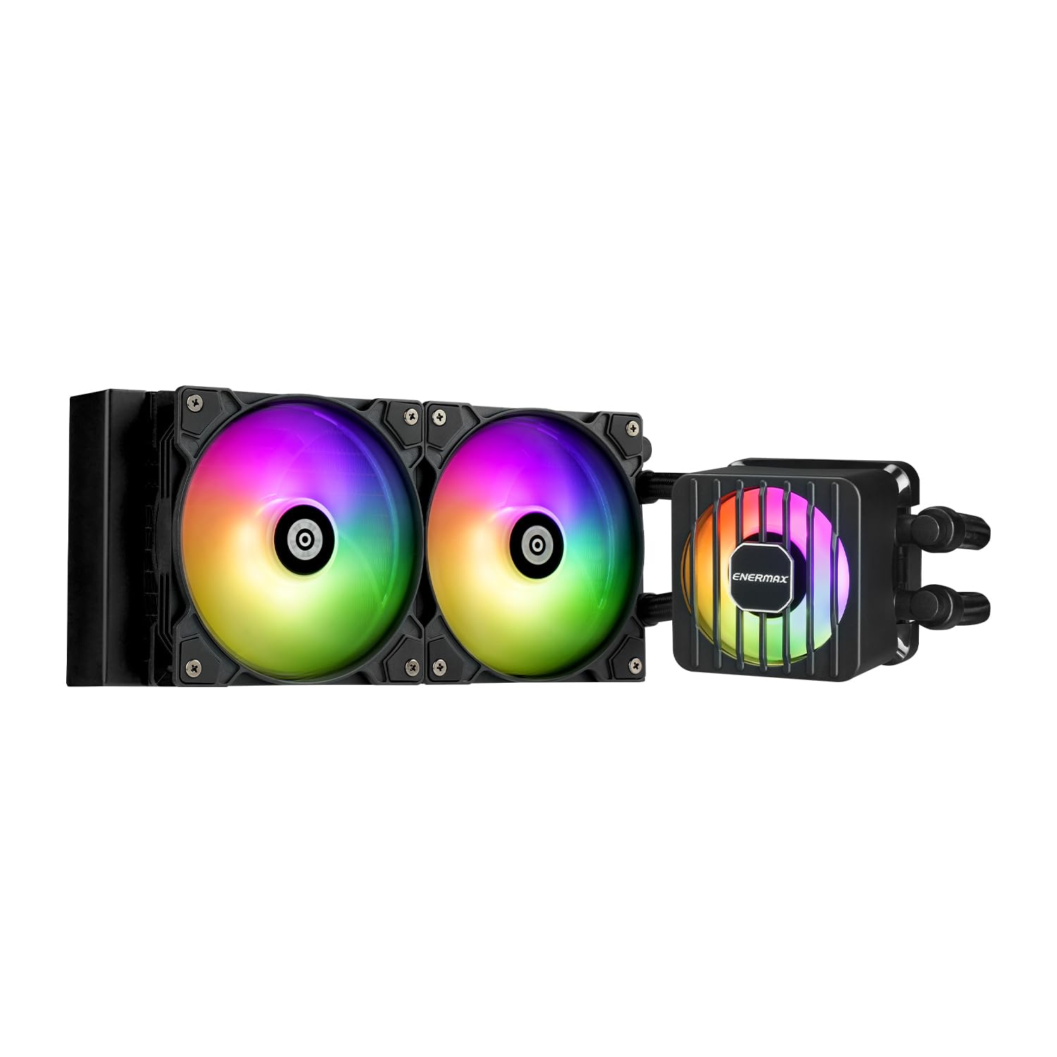 Enermax LIQMAXFLO 240mm A-RGB AIO CPU Liquid Cooler, 3000RPM, 38mm Radiator, 60mm VRM Fan, Intel LGA1700/AMD AM5 Ready