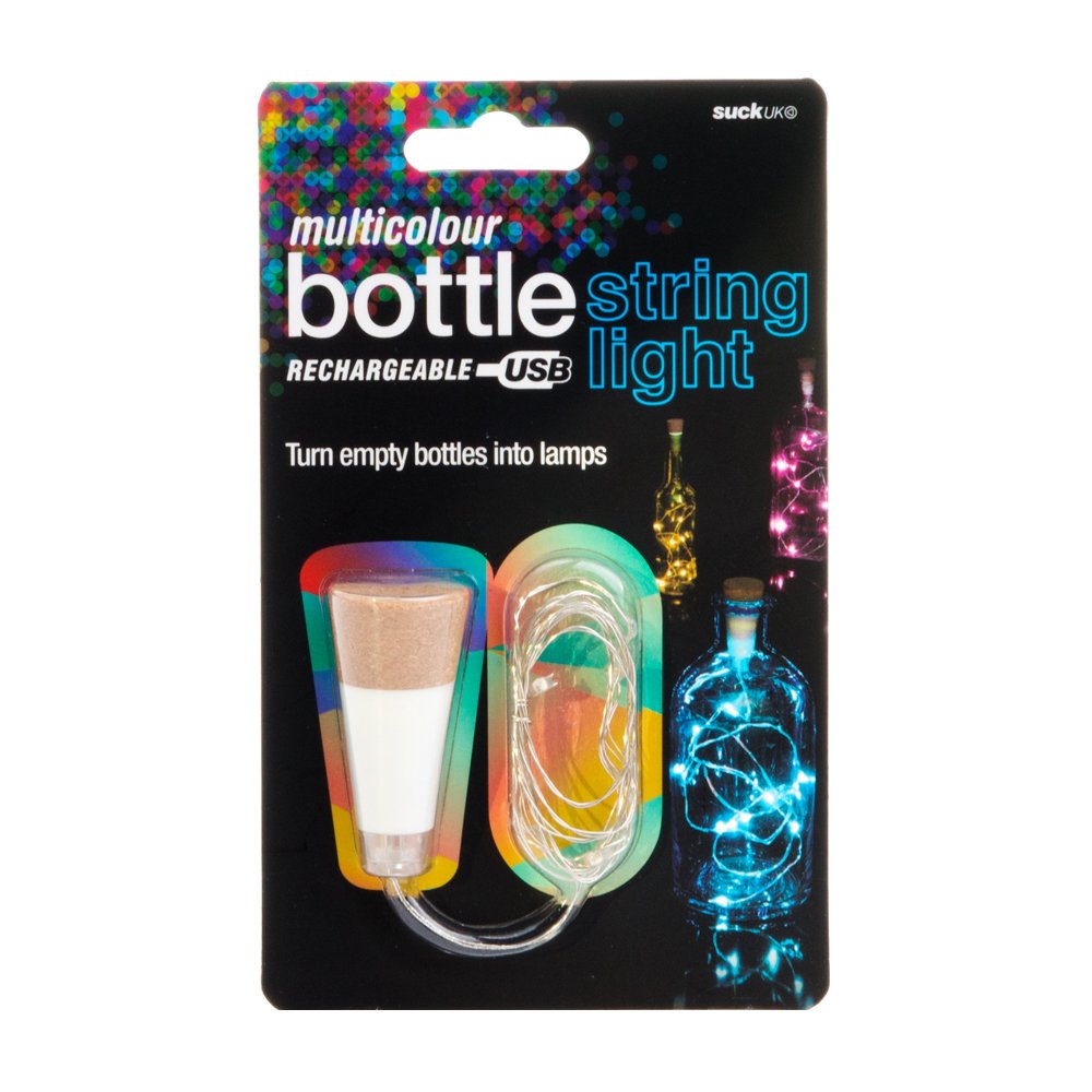 Suck UK Rechargeable Cork LED Bottle Lights | USB Multi Colour String Lights for Wine Bottles & Jars Mood | Unique Home Decor | Recycle Empty Bottles to Party Lights | Novelty Gift for Light Lovers — image 1