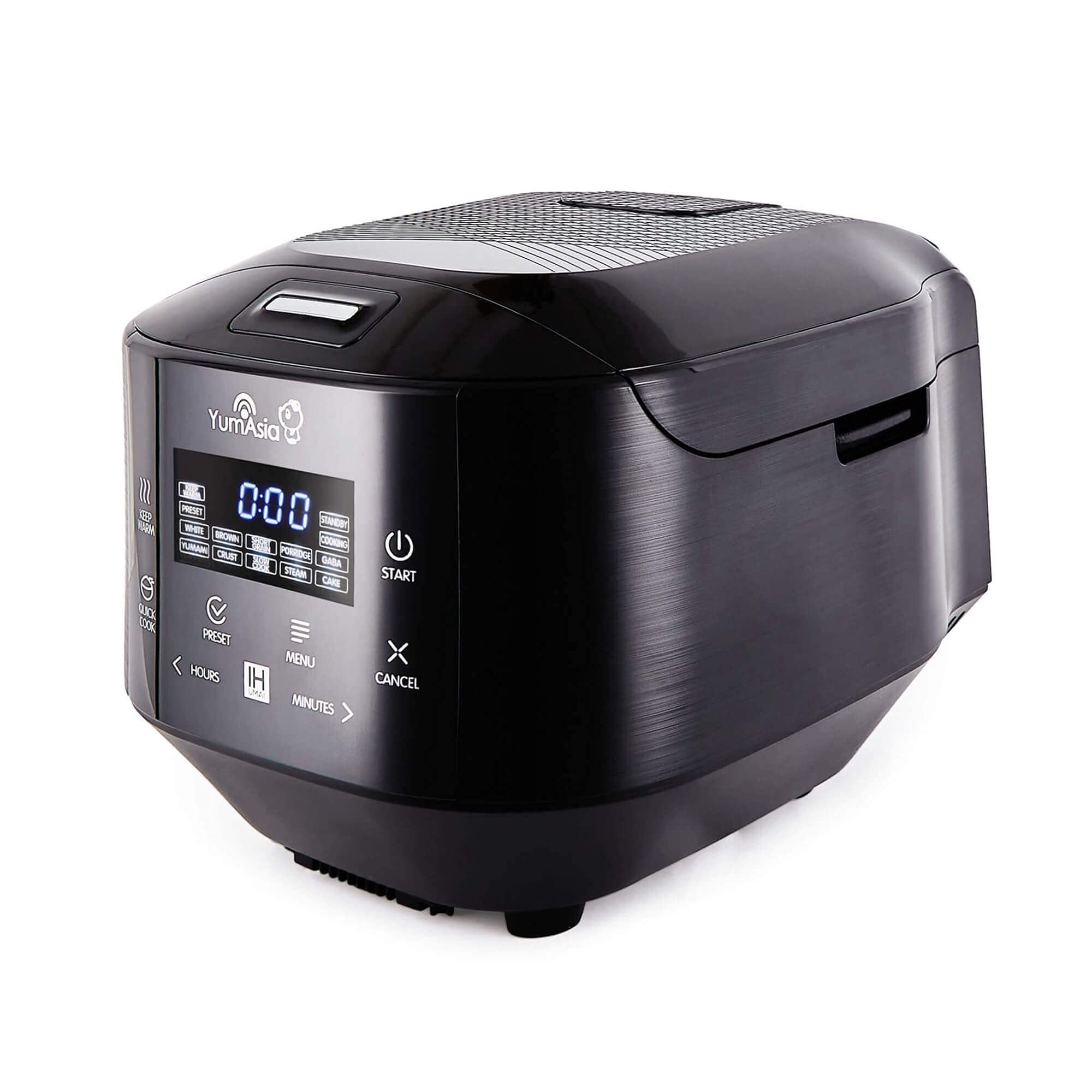 Yum Asia Bamboo Rice Cooker with Induction Heating (IH) and Ceramic Bowl, 7 Rice Cooking Functions, 4 Multicooker Functions, Motouch LED Display (1.5L) 220-240V UK/EU Power (Anthracite Black)