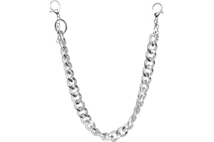 DIKJAK Big Pants Chain, Hip Hop Punk Rock Accessory, Music Festival Rave Party Jeans Wallet Chains, Unisex Grunge Streetwear Keychain