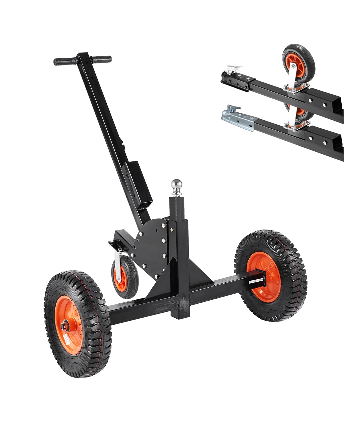 Photo 1 of VEVOR Trailer Dolly, 1500lbs Tongue Weight Capacity, 2 in 1 Trailer Mover with 2 in Ball, 16 in Pneumatic Tires and Universal Wheel, Portable Tow Dolly for Moving Car RV Trailers