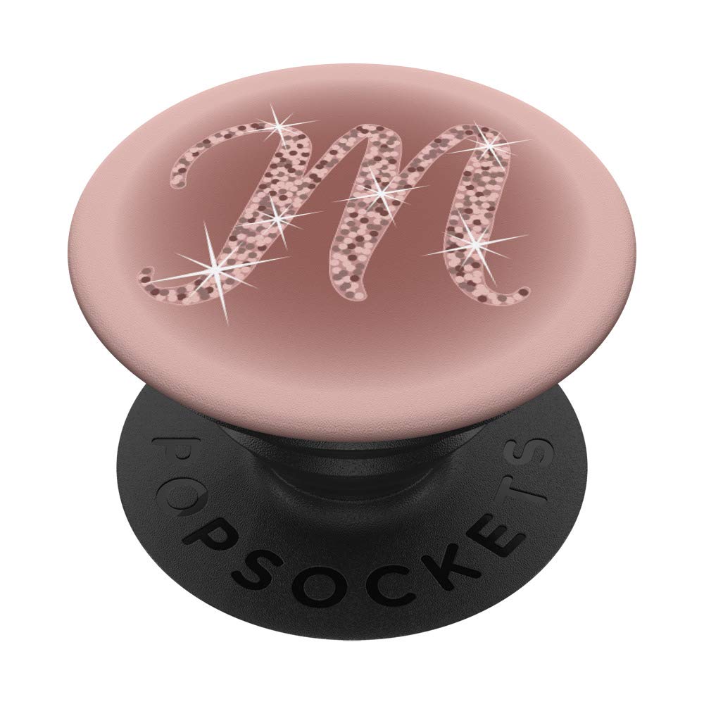 PopSockets Initial M Script Letter, Rose Pink and Mauve PopSockets PopGrip: Swappable Grip for Phones & Tablets