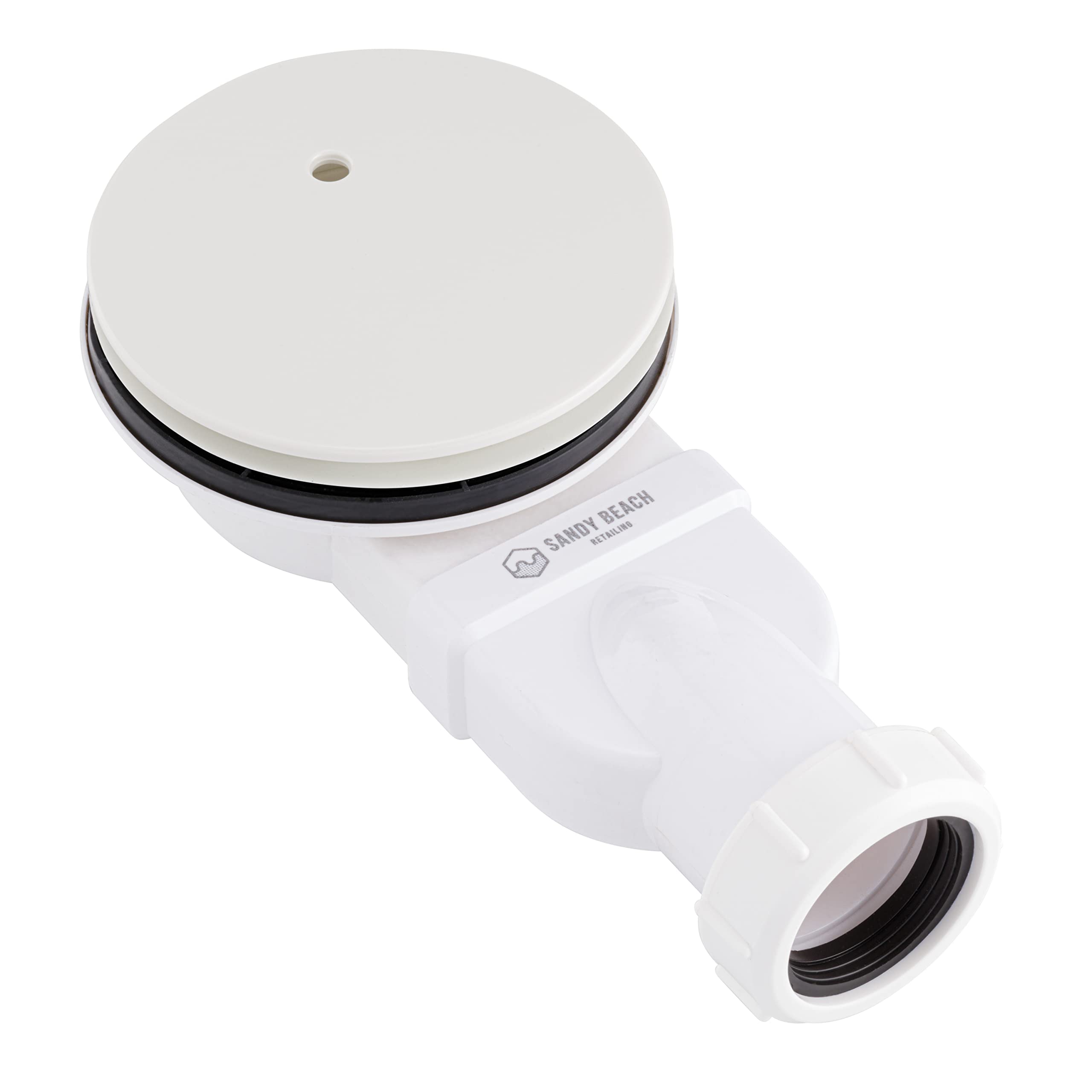 Sandy Beach White Slimline Shower Waste Trap 90mm, 48mm Depth