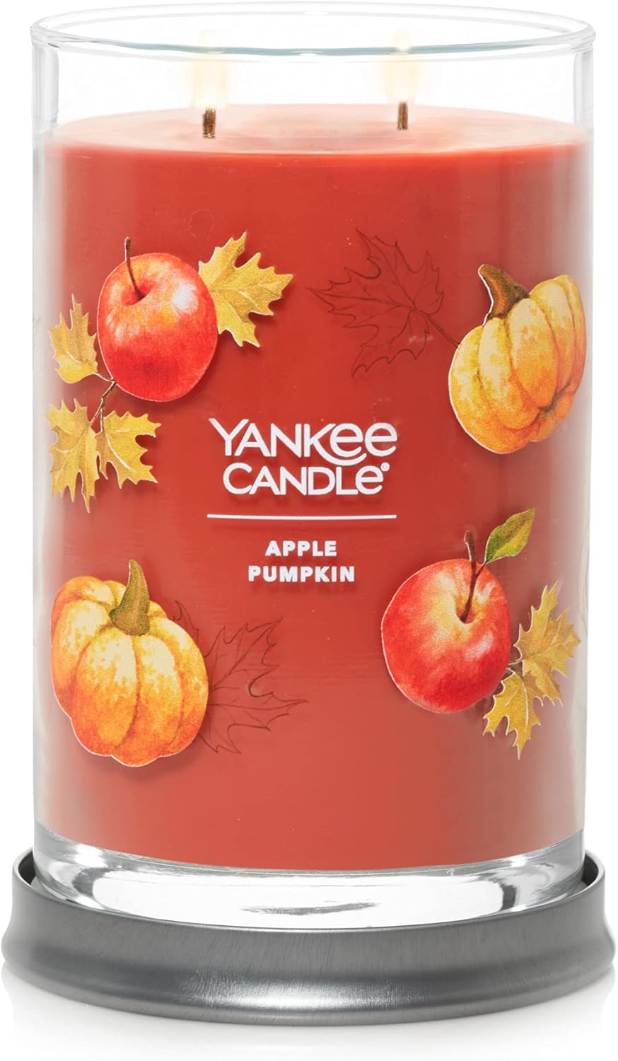 Candles & Holders - Yankee Candle Apple Pumpkin Scented, Signature 20oz Large Tumbler 2-Wick Candle, Over 60 Hours of Burn Time