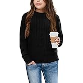Girls' Sweaters Casual Long Sleeve Cable Knit Pullover Sweater Kids Fall Winter Crew Neck Jumper Top