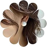 Aneneiceera Boho Ronud Pearl Stud Earrings White Pearl Earrings Silver Pearl Bead Earrings Wedding Pearl Post Earrings Jewelry for Women