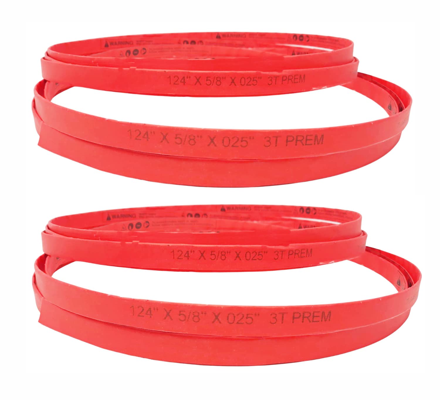 Photo 1 of 112 x 5/8 x .025 in. x 3TPI - Red, Heavy Duty 2 Pack Bone in Bandsaw Blades, Wider Blades are Great for Harder Materials (Goat Skull, Cow Feet, etc), fits All 112" Bandsaws (4 Pack)