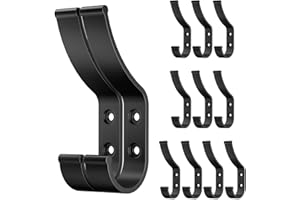 12 Pack Coat Hooks, 30KG Load Bearing Wall Hook for Hanging(Max), 1.6" L X 0.5" W X 3.94" H Coat Rack Wall Mount Double Hooks