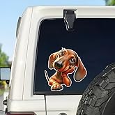 Dachshund Car Stickers Vinyl Auto Decals, Waterproof Scratch Resistant Decoration for Vehicle Bumper Window, Durable Exterior Car Stickers, 2 Pack B101