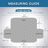 BellaHills Waterproof Sofa Cover Protector for 3 Cushion Couch - Taupe view 6