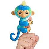 Fingerlings 2023 NEW Interactive Baby Monkey Reacts to Touch – 70+ Sounds & Reactions – Leo (Blue)
