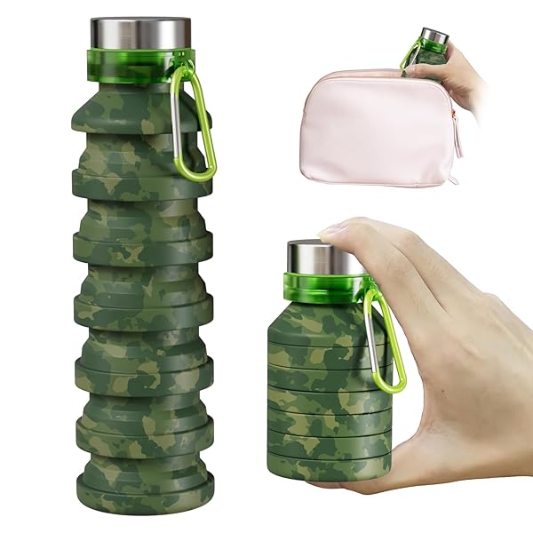ITAX-WORLD COLLAPSIBLE WATER BOTTLE, LEAK PROOF TWIST CAP...