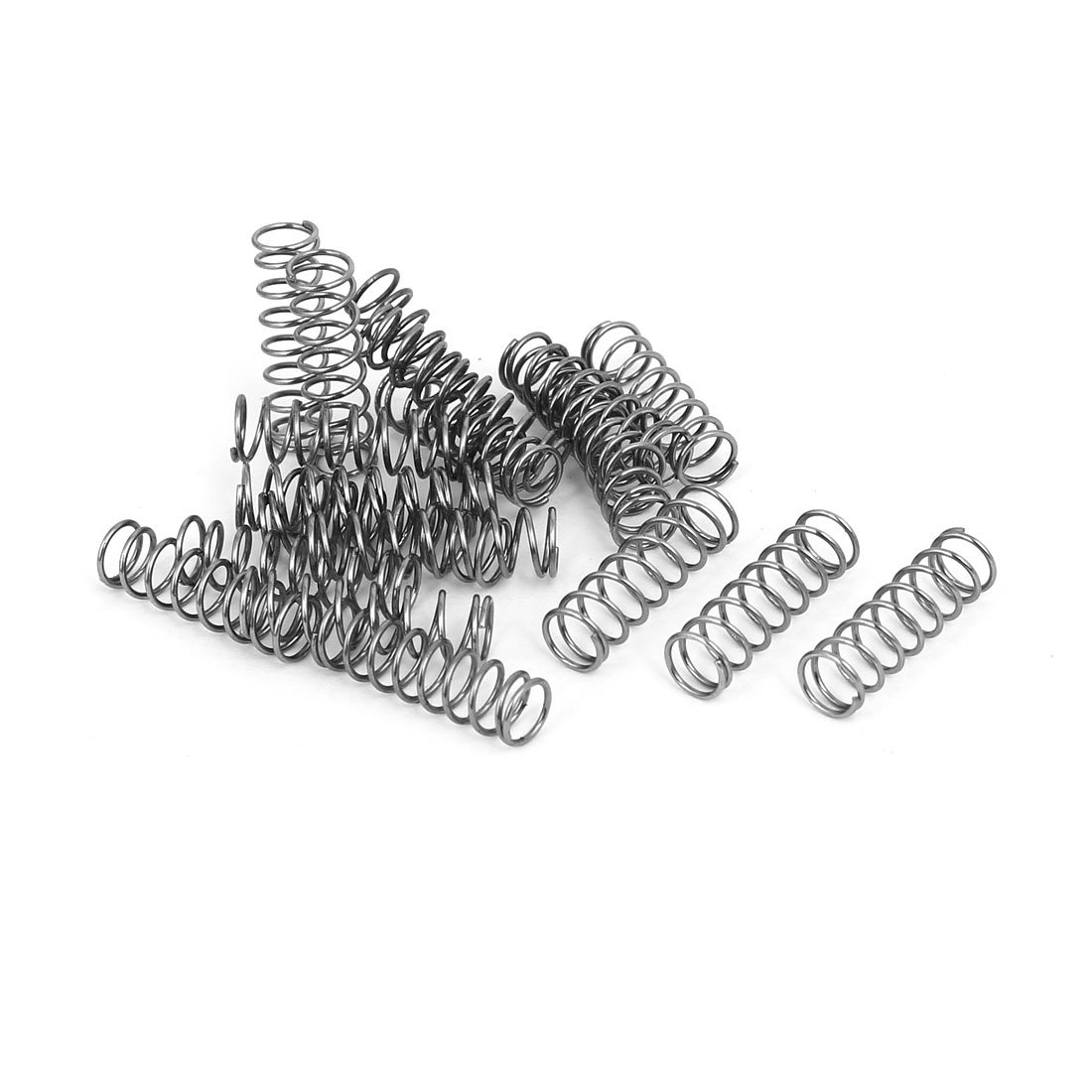 sourcingmap Compression Spring,304 Stainless Steel,6mm OD,0.6mm Wire Size,20mm Free Length,Silver Tone,20Pcs