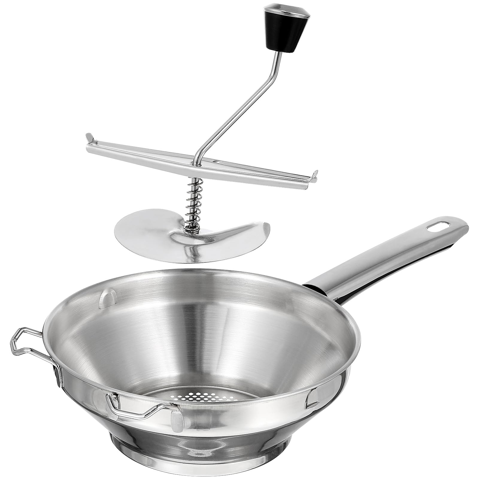 Cabilock Potato Presser Masher Potato Masher Potato Ricer Stainless Steel Masher Fruit Press for Mashed Potatoes Fishcakes Maker Silver Potato Ricer Stainless Steel Potatoe Mashers