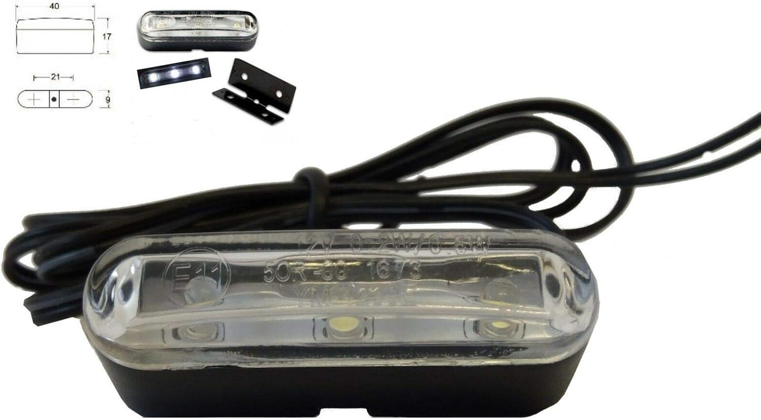 LED Kennzeichenbeleuchtung Schwarz - E-geprüft Für Motorrad & Roller