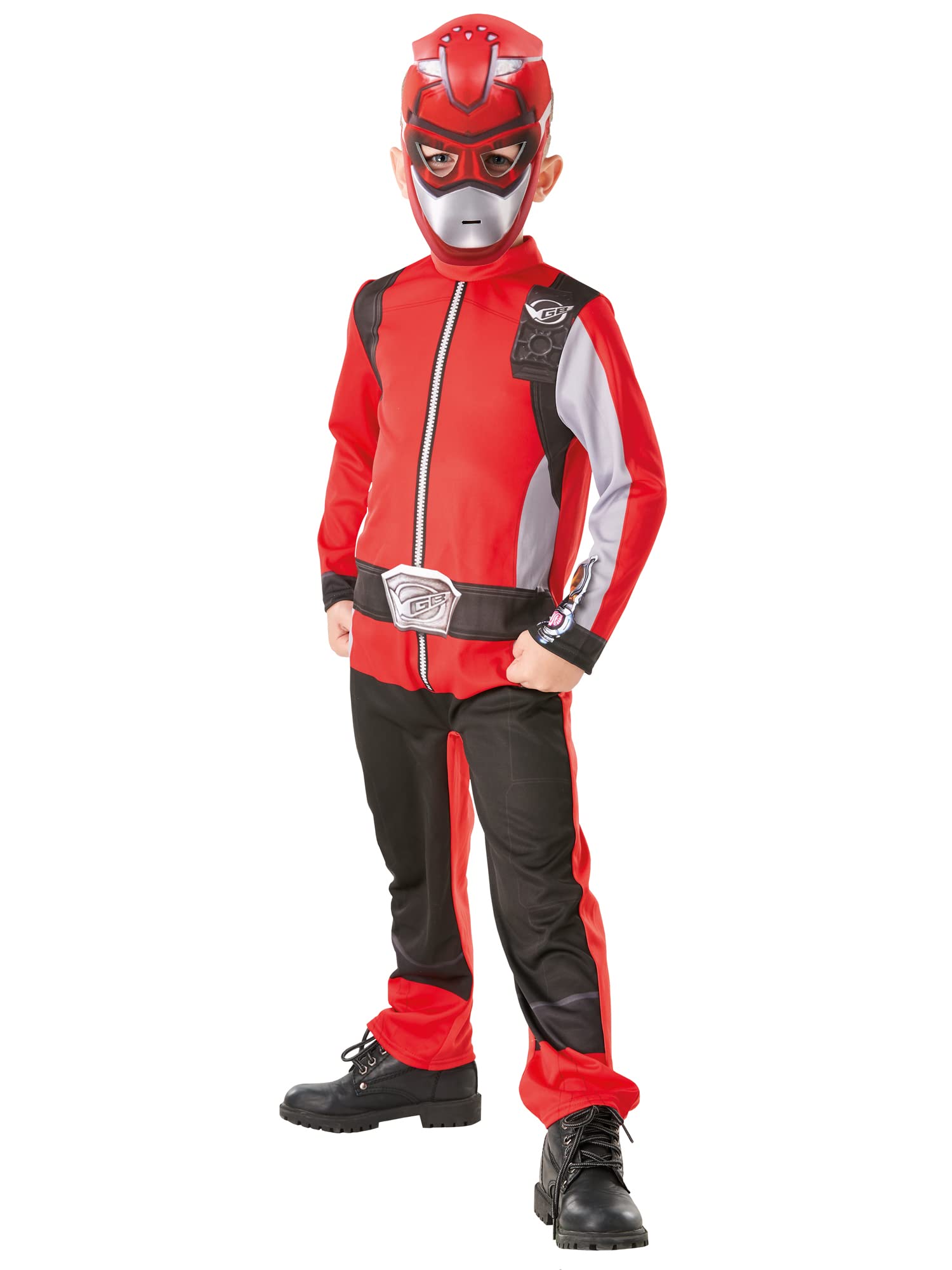 Rubies Official Power Rangers, Beast Morphers Costume - Red Ranger Childs Classic Costume Medium, 5-6 years,Multicolour