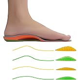 Plantar Fasciitis Insoles, Adjustable Arch Support Insoles with 4 Pairs Arch Support Inserts for Different Heights and Hardness of Left and Right Feet, Orthotic Insoles for Walking & Standing