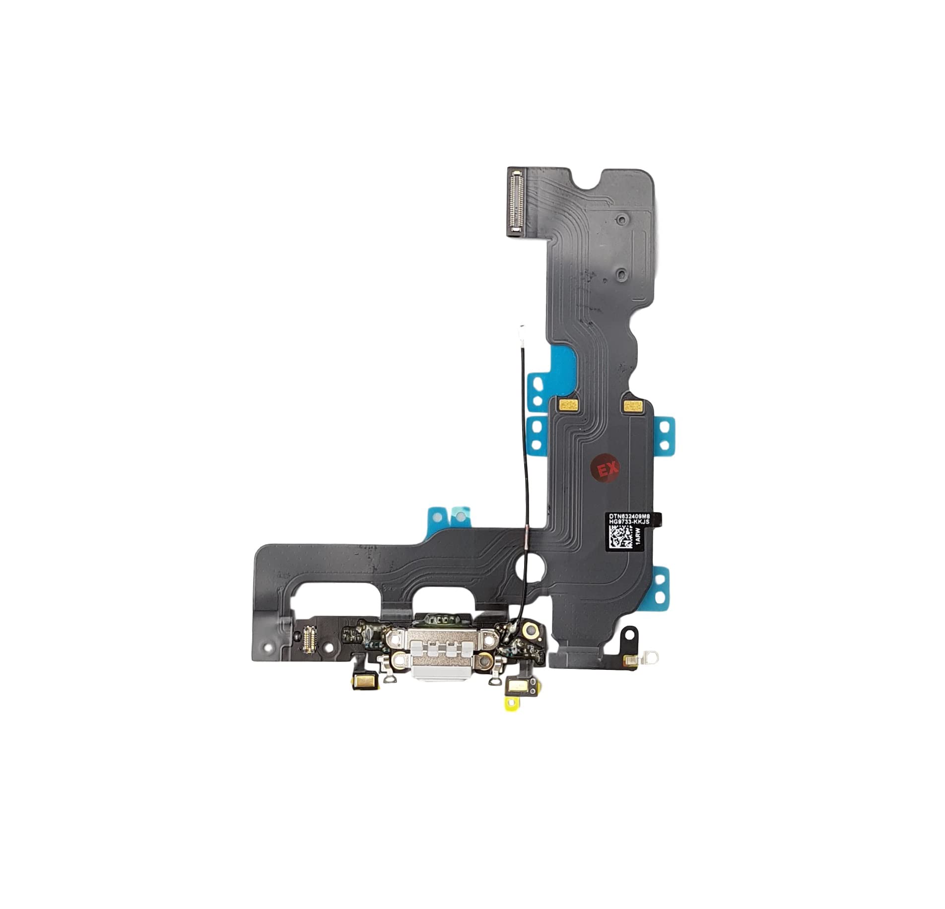 Smartex® Charging Port Flex cable compatible with iPhone 7 PLUS White – Dock Connector + flex cable for Microphone and Antenna
