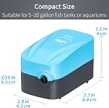 Pawfly Compact Air Pump 1.8 L/min with Stone, Tubing, Check Valve 20-75L view 5