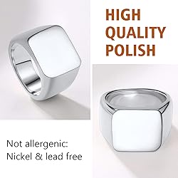 FindChic Square Signet Rings for Men Chunky