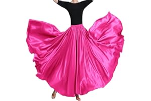 BACKGARDEN Ladies 20 Yard Elegant Satin Long Full Skirt for Ballroom Belly Dance Performance Costume Dress
