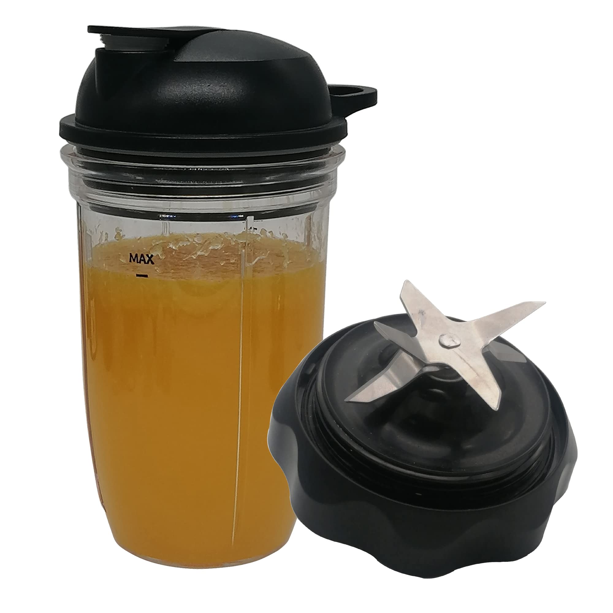 Photo 1 of Replacement Easy Twist Extractor Blade with 18oz cup and lid,Compatible with NutriBullet Blender Combo?NBF10500/ NBF70500/ZNBF30400Z/ZNBF30500Z/NBF50400? (1, 18oz cup with pro extractor blade)