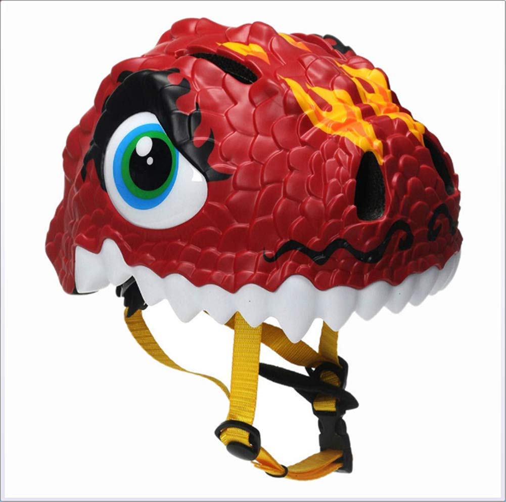 Kids Bike Helmet, 3D Dinosaur Safe Kids Cycling Helmet, Adjustable Roller Helmet for Kids Baby Girls