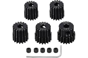 ZHUOYUEFSC 5Pcs Metal Steel 48P Pinion Gear Sets with Hex Key for RC Car, Truck & Off-Road Vehicles (14T 15T 16T 17T 18T)