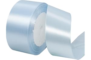 XMASOLD Light Blue Ribbon 1-1/2 Inch, 25 Yards Solid Satin Fabric Ribbons for Christmas Gift Wrapping, Christmas Garland, Christmas Tree Ornaments, Bows Making, DIY Crafts, Sewing Projects and Wedding Party
