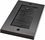 kenable Double Gang Black Brush Faceplate Wall Outlet UK Cable Management view 7
