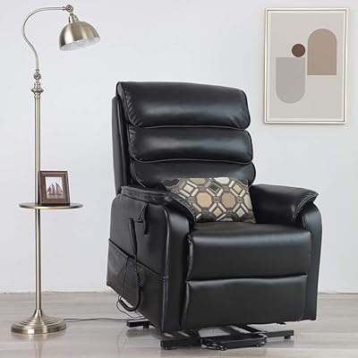 Irene House Dual Motor Power Lift Recliner Chair for Elderly, Black