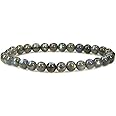 Handmade Gem Semi Precious Gemstone 6mm Round Beads Stretch Bracelet 7" Unisex