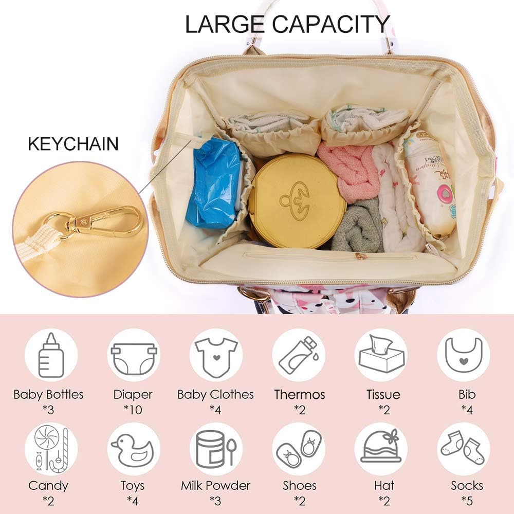 HALOViE Mochila para Pañales Mochila de Pañales y Biberones Bolsa de