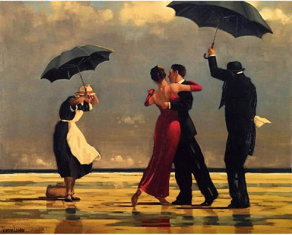Paint by Numbers for Tango Man and Woman, DIY Oil Painting Art by Numbers Kits on Canvas for Kids, Adults Beginner with Brushes Acrylic Pigment Dancing Home Wall Decor 16x20inch (Without Frame)
