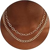 Moodear Gold Necklace for Women Dainty Chunky 14K Gold Plated/Sliver Plated Chain Necklace Cuban Link Paperclip Chain Choker Toggle Clasp Layered Necklace for Women Trendy Fashion Gift