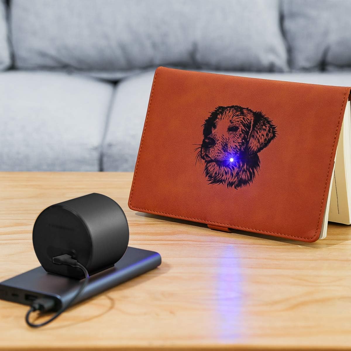 Compact Laser Engraver, Mini Handheld Laser Etcher Printer Cutter Home Desktop Laser Engraving Etching Machine with Protective Goggles for DIY Logo Design, Art Craft Science, Wood Paper Leather Black