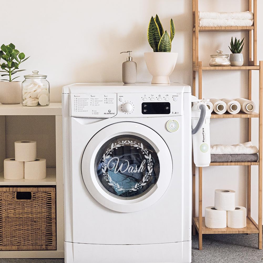 SUPERDANT Laundry Theme Wall Declas Wash Dry Wall Decals Vinyl Transfer Sticker Golden Decals Stickers for Walls for Laundry Washer Dryer Home Decoration Grey 59x30cm