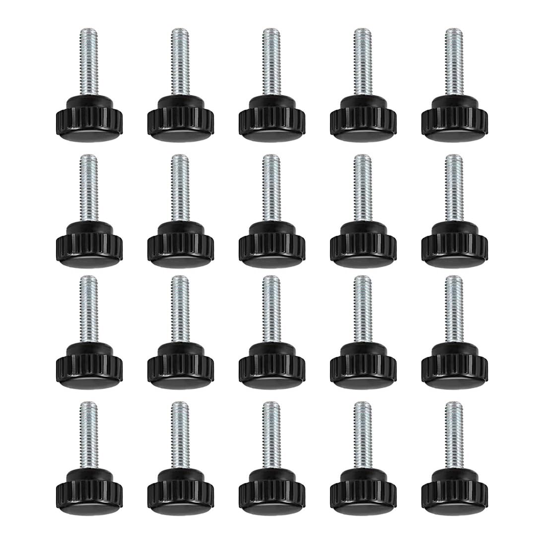 MACHSWON Knurled Clamping Knobs Saw Drill Press Lathe and Routing Jigs Packaging Machinery Printing Equipment Hand Clamping Handle Bolt Hand Knob Screw Replacement Parts M6 x 20mm 20pcs